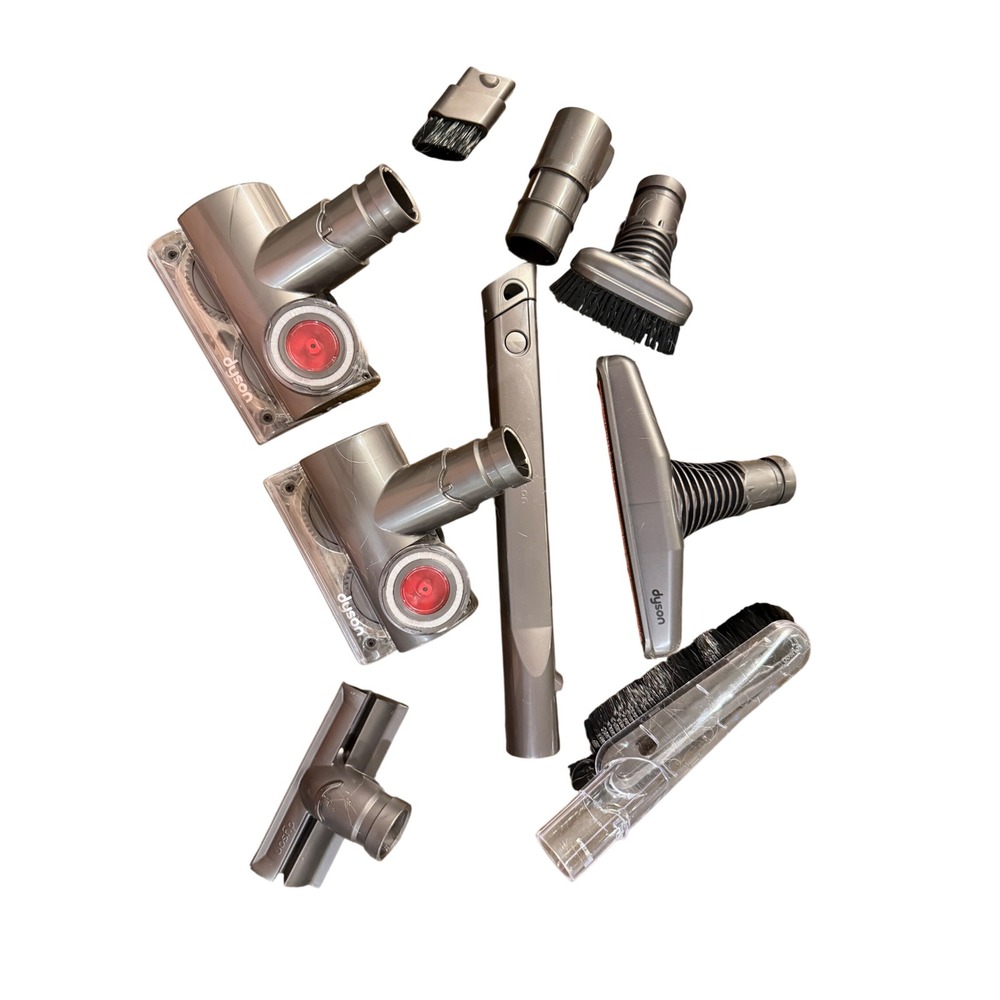 Authentic Dyson Vacuum Attachment Accessory Tool Lot 9 Pcs Friction Fit Grey/Red
